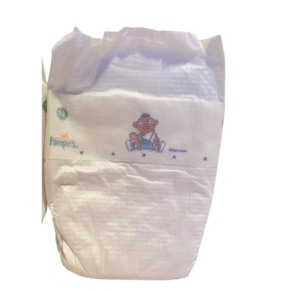 Vintage 90s Pampers Baby‎ Dry Sesame Street Henson Diaper Newborn Ernie